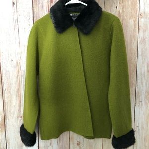Faux Fir Trim Cardigan